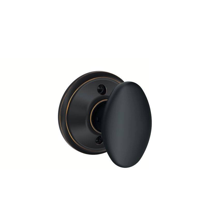 Schlage F170 SIE 716 Sienna Door Knob, One Sided Non-Turning Dummy Door Handle, Aged Bronze - Image 1